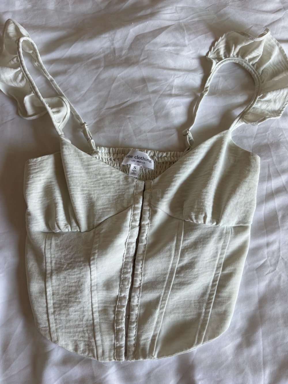 Cream Corset Tank Top